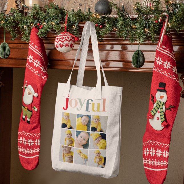 Joyful Holiday Photo Tote Bag (Creator Uploaded)