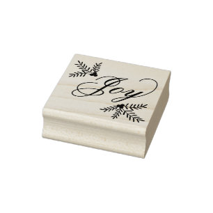 Joyful Holiday Rubber Stamp