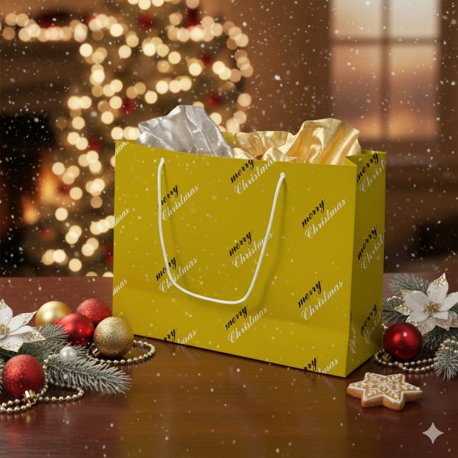 Joyful Holiday Spirit Festive Merry Christmas Large Gift Bag (Joyful Holiday Spirit Festive Merry Christmas Large Gift Bag)