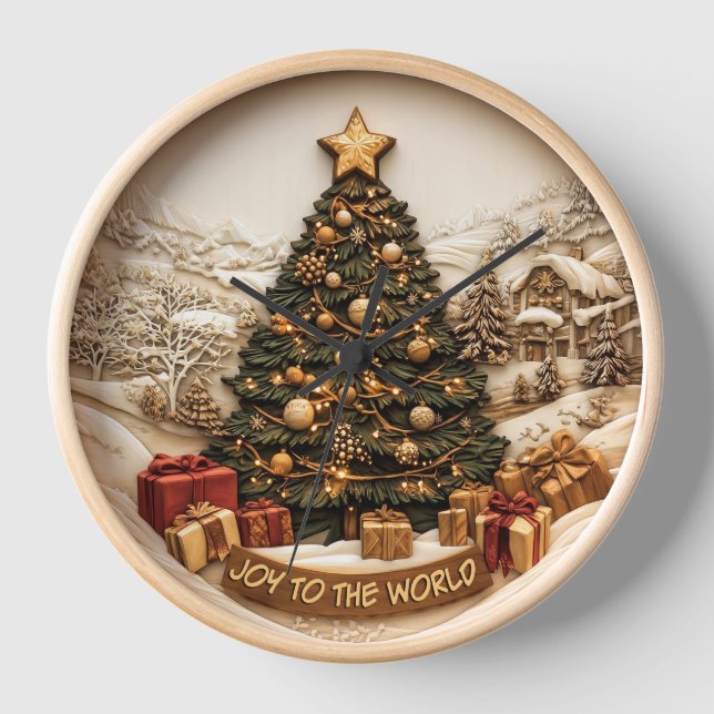 Joyful holiday tree celebration! clock (Front)