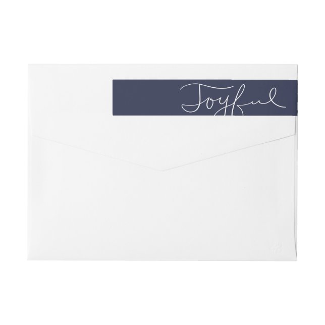 Joyful holiday wrap around return address label (Back)