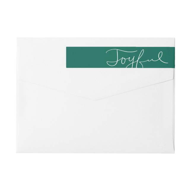 Joyful holiday wrap around return address label (Back)