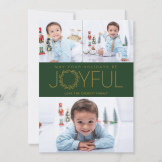 Joyful Holidays Classical Christmas Card 
