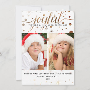 JOYFUL Holidays Colour-Matching Script Typograph Holiday Card
