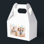 Joyful Holidays Modern Simple Colourful Fun Holida Favour Box<br><div class="desc">Design is composed of simple serif and sans serif typography. Add a custom photo and family name and year.</div>