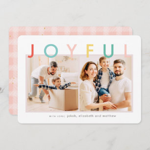 Joyful Holidays Modern Simple Colourful Holiday Card