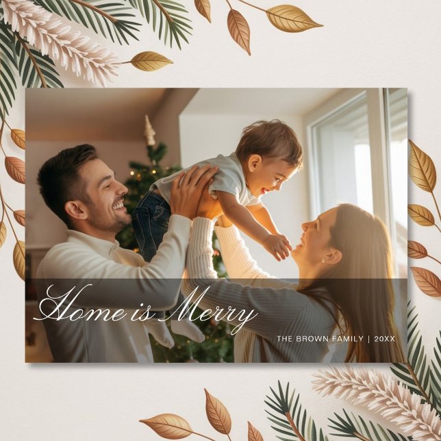 Joyful Home Is Merry Family Photo Card (Creator Uploaded)