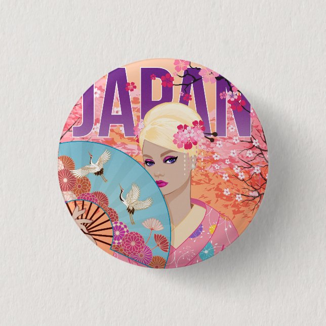 Joyful in Japan 3 Cm Round Badge (Front)