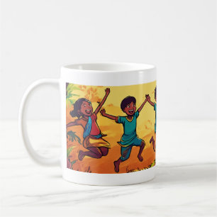 Joyful Indian Children – Hand-Drawn Mug Design