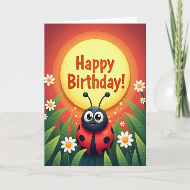 Joyful Insect Birthday Card (Front)