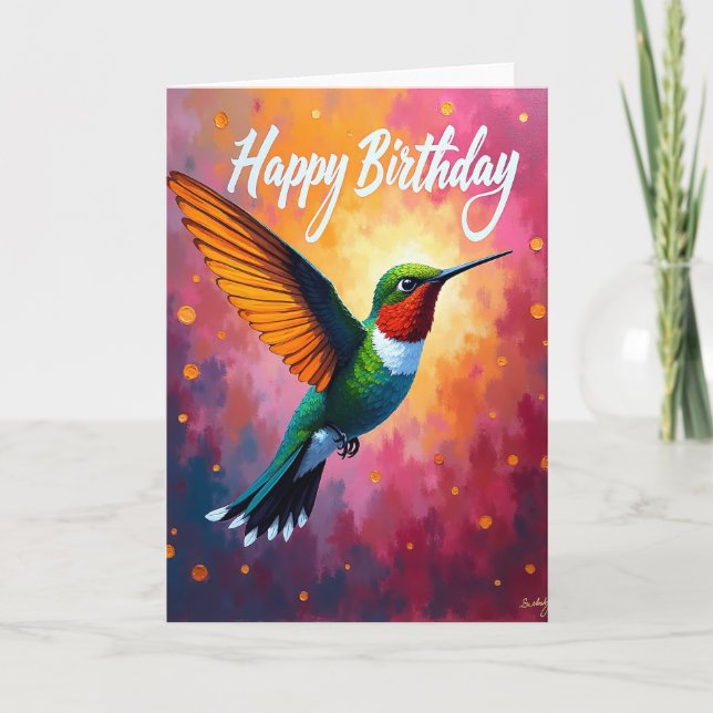 Joyful Iridescent Bird Card (Front)