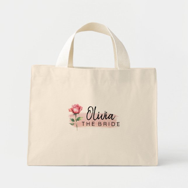 Joyful Journey Pink Rose Tote Bag –for Brides and! (Front)