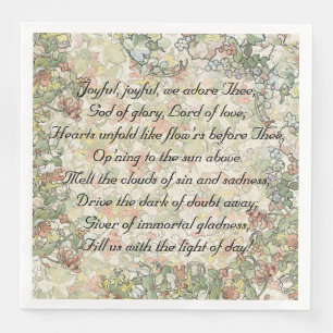 Joyful Joyful Hymn Mucha Art Nouveau Flowers Napkin