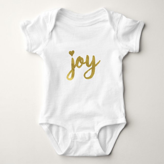 Joyful Joyful I've Got Joy Full of Joy Gold Art Baby Bodysuit (Front)