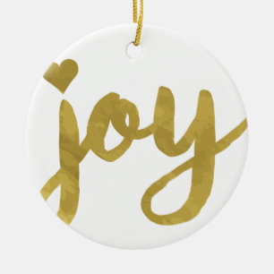 Joyful Joyful I've Got Joy Full of Joy Gold Art Ceramic Tree Decoration