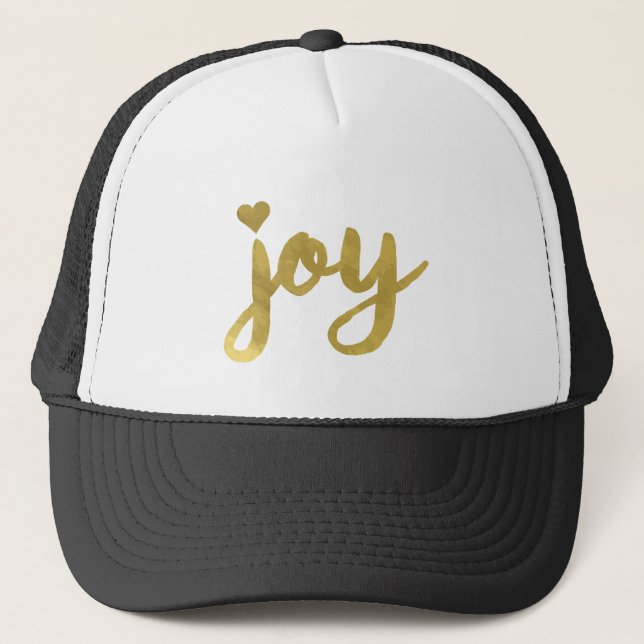 Joyful Joyful I've Got Joy Full of Joy Gold Art Trucker Hat (Front)