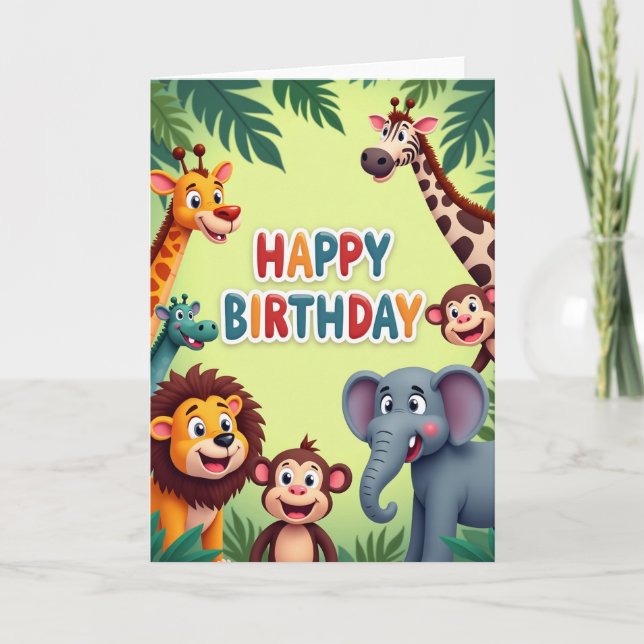 Joyful Jungle Birthday Card (Front)