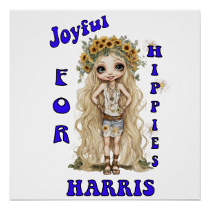 Joyful Kamala Harris President Hippie Boho  Poster
