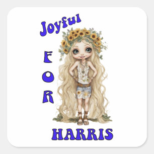 Joyful Kamala Harris President Hippie Boho  Square Sticker