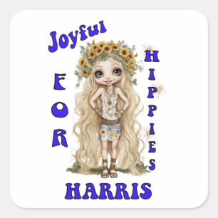 Joyful Kamala Harris President Hippie Boho  Square Sticker