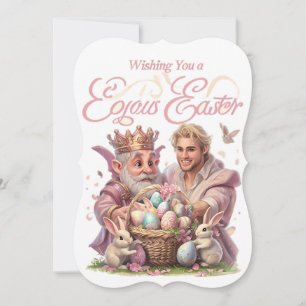 Joyful King and Prince with Basket Easter Card