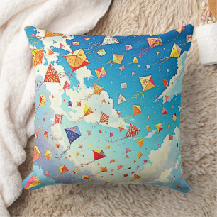 Joyful Kites Soaring High Cushion