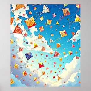 Joyful Kites Soaring High Poster