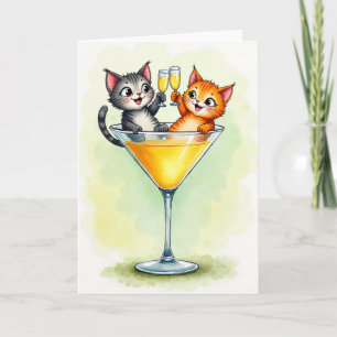 Joyful Kitten Glass Card