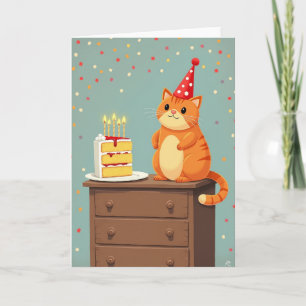 Joyful Kitty Birthday Card