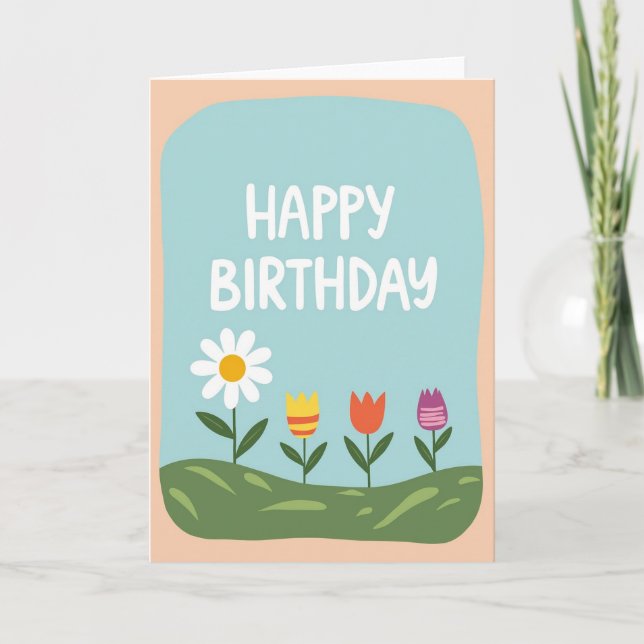 Joyful Landscape Birthday Card (Front)