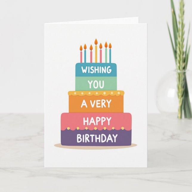 Joyful Layered Cake Card (Front)