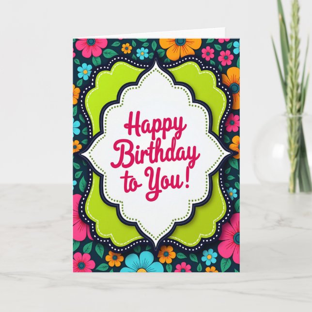 Joyful Layered Frame Birthday Card (Front)
