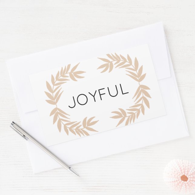 Joyful Leaves Rectangular Sticker (Envelope)