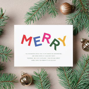 Joyful Lettering Holiday Party Invitations