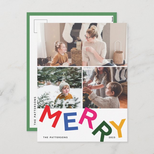 Joyful Lettering Holiday Photo Card (Front/Back)