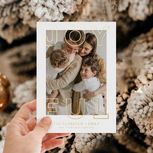 Joyful Letters Foil Holiday Card