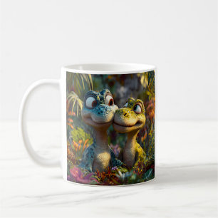 Joyful Lizard Couple Jungle Coffee Mug