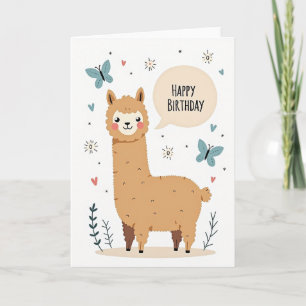 Joyful Llama Creature Birthday Card