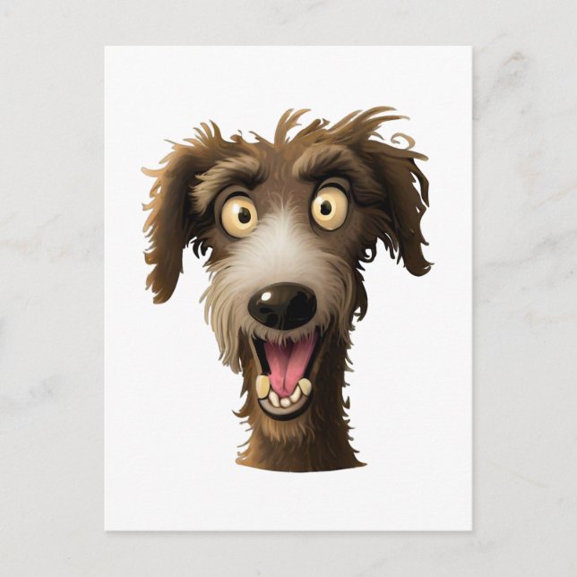 Joyful Lurcher - Cheeky Cartoon hound Postcard (Front)