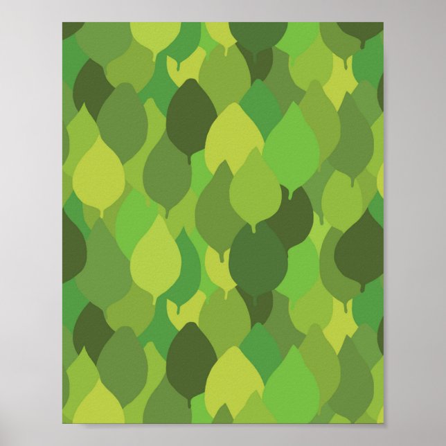 Joyful Lush Leaves - seamless surface pattern.  Poster (Front)