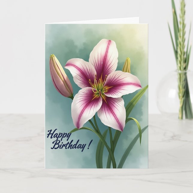 Joyful Magenta Flower Card (Front)