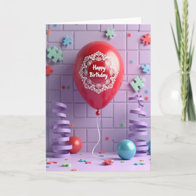 Joyful Mandala Sphere Card (Front)