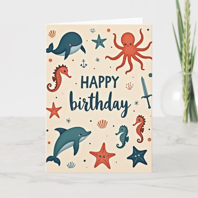 Joyful Marine Birthday Card (Front)