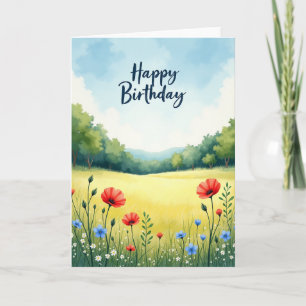 Joyful Meadow Birthday Card