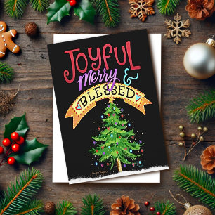 Joyful Merry Blessed Christmas Modern Inspirivity Card
