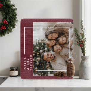 Joyful Merry Blessed Christmas Photo Cutting Board