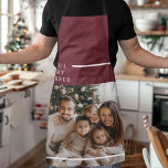 Joyful Merry Blessed Personalized Christmas Photo  Apron<br><div class="desc">Cook, bake, and celebrate the season in style with this Joyful Merry Blessed Personalized Christmas Photo Apron. Featuring a rich burgundy background, elegant modern typography, and a clean white photo frame, this apron beautifully showcases a favorite family photo while spreading warmth, joy, and gratitude throughout the holidays. Designed for comfort...</div>