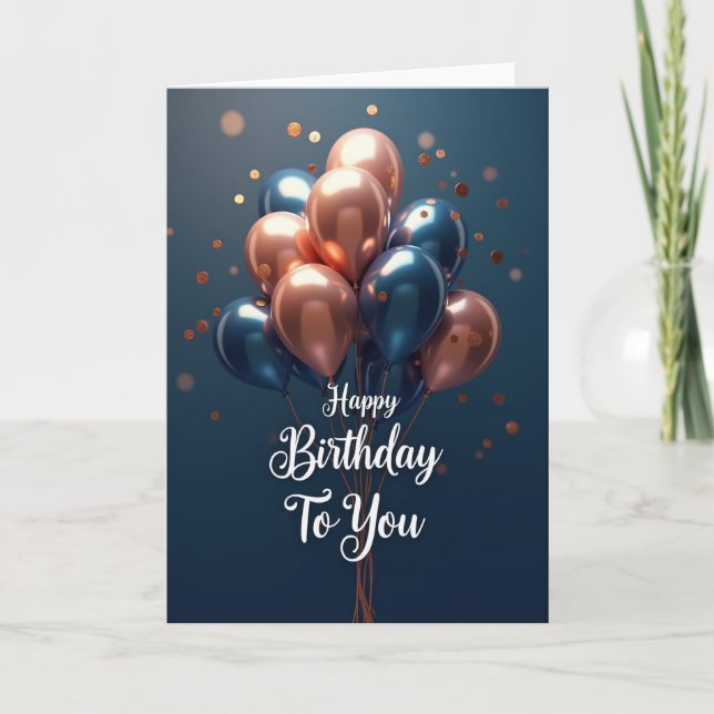 Joyful Metallic Balloons Card (Front)