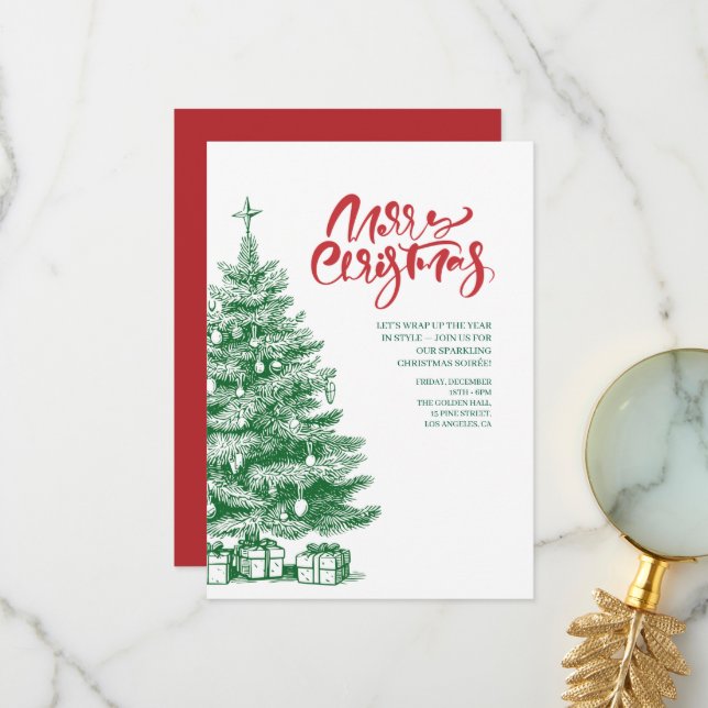 Joyful Minimalist Holiday  Thank You Card (Front/Back In Situ)