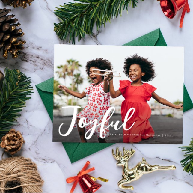 joyful modern christmas holiday greeting card (Creator Uploaded)